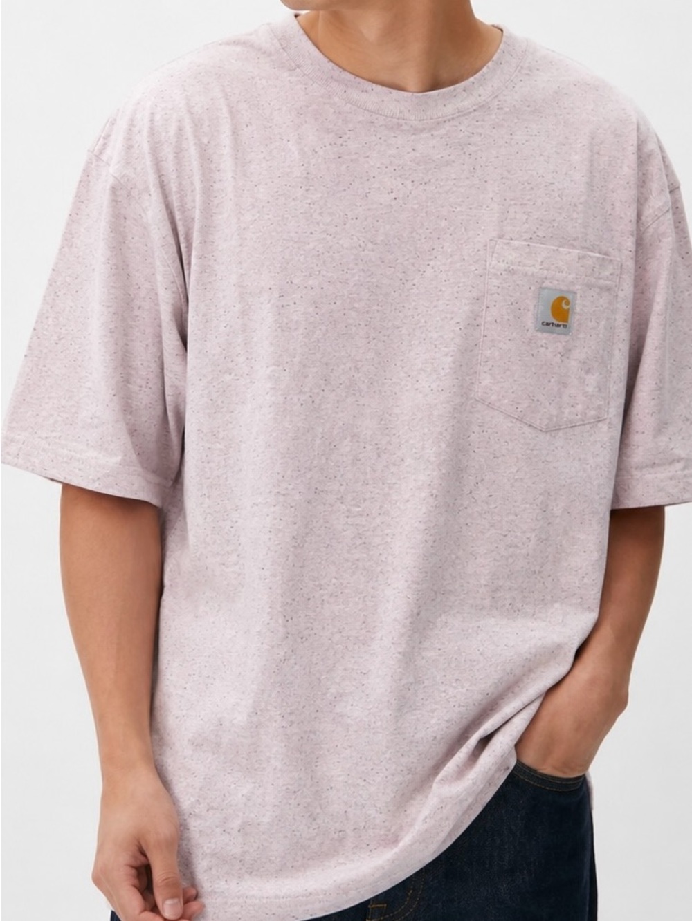 NWOT Carhartt K87 Heavyweight Pocket Tee Loose Fit XL Light Faint Pink Heather